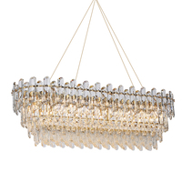 Lampe suspendue LED en cristal nordique moderne et luxueuse avec finition dorée pour la décoration intérieure et l'éclairage domestique