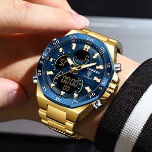 Montre homme POEDAGAR E101, mode, étanche, lumineuse, affichage de la date et du jour de la semaine, affichage numérique à double fuseau horaire, quartz électronique. - Product Image 3