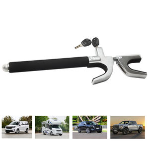 Serrure de volant pour voitures, verrouillage antivol de véhicule, pince à longueur réglable Double crochet <span class=keywords><strong>barre</strong></span> de verrouillage de volant Max 12.5 '', U - Product Image 4