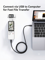 Cámara de Video Portátil de Bolsillo 2K HD con Lente Giratoria de 180°, Luz de Relleno y Enfoque Automático para Exteriores