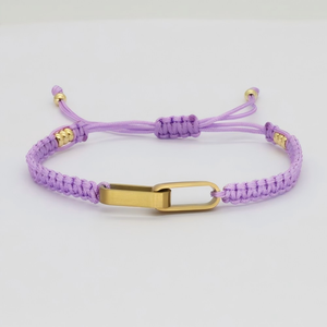 Pulsera de <span class=keywords><strong>Hilo</strong></span> Trenzado con Dije de Eslabones Chapados en Oro Resoul, Pulseras Ajustables para Parejas, Joyería de Moda para Mujer y Hombre - Product Image 4