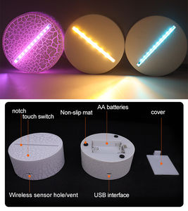 Bases de lampes de nuit en gros pour artisanat, vitraux, avec interrupteur et capteur, lampes LED en acrylique, bases en vrac pour le Royaume-Uni, bases acryliques 3D - Product Image 3