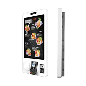 Samidisplay macchina per l'ordinazione di alimenti con Touch Screen di rete Wifi montabile a parete da 32 pollici con Pos e stampante per biglietti per Kfc