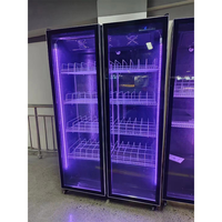 Commercial En Acier Inoxydable Porte Boisson Refroidisseur Congélateur Vitrine Hôtel Utilisation Réfrigérateur Boisson Vitrine Air Refroidissement Refroidisseur