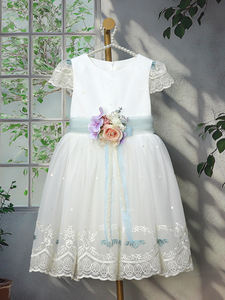 सुरुचिपूर्ण फूलों की लड़की शादी के कपड़े ट्रेंडी उच्च गुणवत्ता नाजुक नवीनतम डिजाइन बॉल गाउन लक्जरी फीता बच्चों जन्मदिन पार्टी पोशाक - Product Image 4