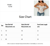 En stock Nouvelle collection 2026 Haut corset pour femme élégant et raffiné en dentelle florale, à taille cintrée, avec bretelles spaghetti et décolleté cœur, idéal pour les soirées