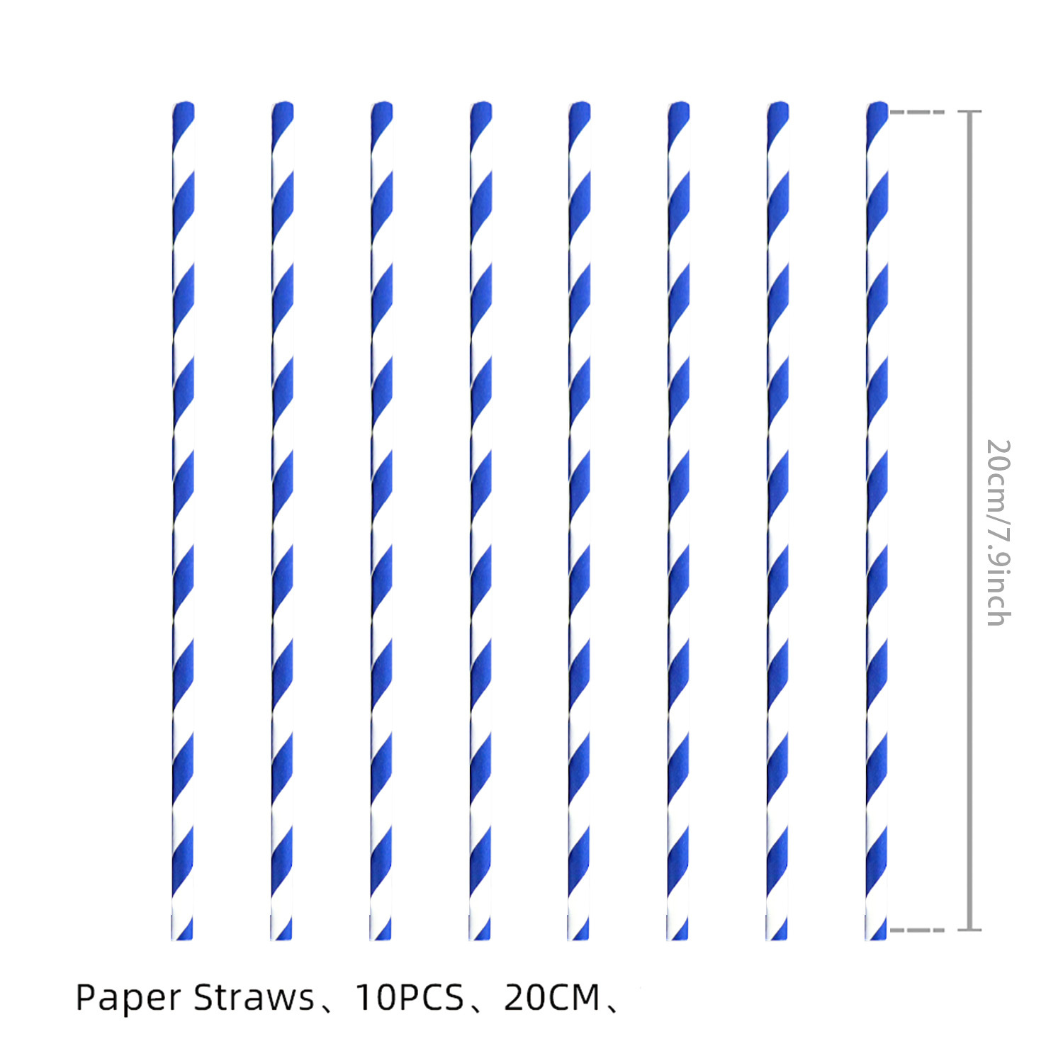 Pailles bleues 10 pièces