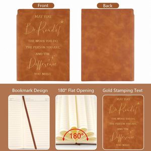 Libreta de Direcciones Espiral A3 de Cuero Sintético con Frase Inspiradora 'Que Seas Orgulloso de tu Trabajo', Diario Clásico para Empleados y Voluntarios - Product Image 1