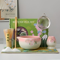 Kit de Cérémonie du Thé Matcha en Céramique Style Dynastie Song Japonaise Anji Newell, Logo Personnalisé, Emballage Cadeau Personnalisé, Thé Flexible