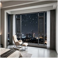 Ventana Francesa de Aluminio con Doble Acristalamiento Negro, Moderna, Insonorizada, Resistente a Huracanes, Personalizada para Casas