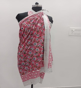 Oferta Especial: Pareos de Playa para Mujer, Tipo 100% Algodón, Estampado a Mano Indio, Tela Suave de Voile, Pareo de Verano, Seda - Product Image 2