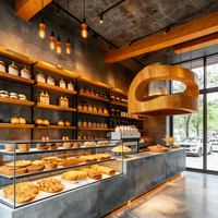 Boulangerie Composite magasin de détail longue bande droite style stratifié ligne droite type présentoir