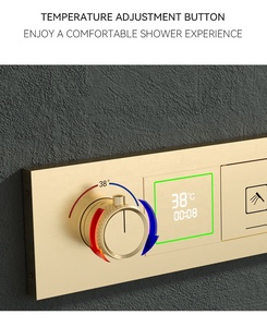 Juego de ducha termostático oculto de latón con pantalla de temperatura, cabezal de ducha musical LED tipo cascada y efecto lluvia 2026 - Product Image 5