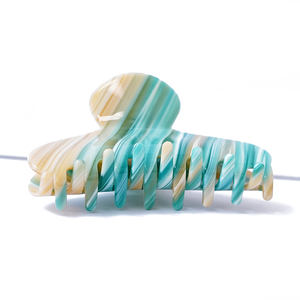 Pinza de Pelo de Acetato Personalizada de 10 cm, Unisex, Diseño de Moda, Patrón de Rayas de Mármol, Pinza de Mandíbula Grande, Biodegradable, a Base de Plantas - Product Image 4