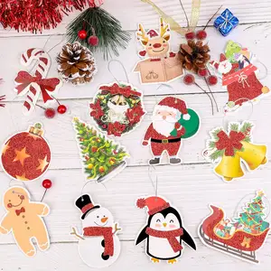 Linen Stickers Quà Tặng Dây Kéo Túi Xmas Advent Túi Treo DIY Cho Giáng Sinh Đếm Ngược Trang Trí Và Lưu Trữ
