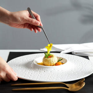 Assiette à dîner en céramique blanche de luxe occidentale pour restaurant Purée de gastronomie moléculaire Apéritif Soupe Plateau de service Assiettes à soupe en céramique - Product Image 4