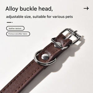 Fabricante al por mayor ajustable de lujo estilo Simple perro gato Collar Correa Conjunto personalizado cuero mascota Collar cinta Decoración - Product Image 4
