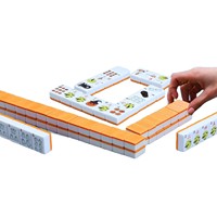 160 Pièces – Nouveau Set de Mahjong Américain de Luxe Moderne pour Halloween – Motif Citrouille et Fantôme – Tuiles Acryliques Double Couche – Portable pour 4 Joueurs