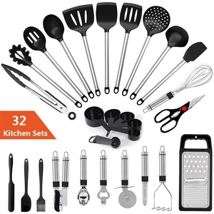 Juego <span class=keywords><strong>de</strong></span> Utensilios <span class=keywords><strong>de</strong></span> Cocina <span class=keywords><strong>de</strong></span> Silicona <span class=keywords><strong>de</strong></span> 33 Piezas, Espátula, Abridor <span class=keywords><strong>de</strong></span> Latas, Cuchillo <span class=keywords><strong>para</strong></span> Pizza, Taza Medidora, Espátula Antideslizante Resistente a Altas Temperaturas - Product Image 5
