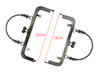 Cloxy DIY Quincaillerie Métallique pour Fabrication de Sacs, Anse de Sac 18/20 cm, Fermoir Vintage Embossé en Métal, Cadre de Porte-Monnaie Carré