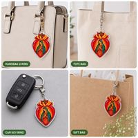 Porte-clés personnalisé en acrylique Sacré-Cœur Vierge Marie, breloque religieuse pour sac, vente en gros
