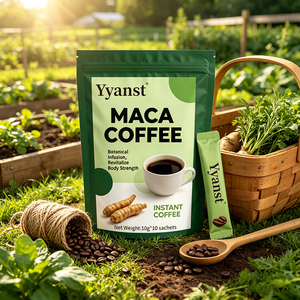 Café Instantáneo Herbal Botánico de Raíz de Maca, 10g*10 Sobres, Bolsa Verde Reutilizable, Nutre Suavemente, Alivia la Fatiga Diaria - Product Image 4