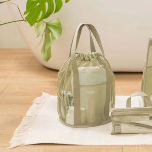 Ultra-Light Portable <b>Folding</b> Mesh Swimming Storage <b>Bag</b> with Casual Hollow Rope Pocket for <b>Travel</b> and Washing Organizing - Product Image 3