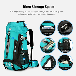 MKW2065 Mochila Duradera de 60L para Exteriores, Mochila Ligera de Viaje para Acampar, Senderismo, con Cubierta PARA LA Lluvia y Compartimento para Zapatos - Product Image 3