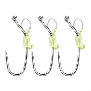 Anzuelos de Pesca Luminosos LM LM25317 para Camarones Vivos, Alta Resistencia, con Púas, Anillo de Goma Fijo, Acero al Carbono Marino - Product Image 4