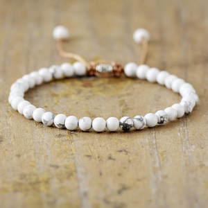สร้อยข้อมือลูกปัดหินธรรมชาติปรับได้ เครื่องประดับสำหรับทุกเพศ ของขวัญสำหรับคู่รัก - Product Image 2