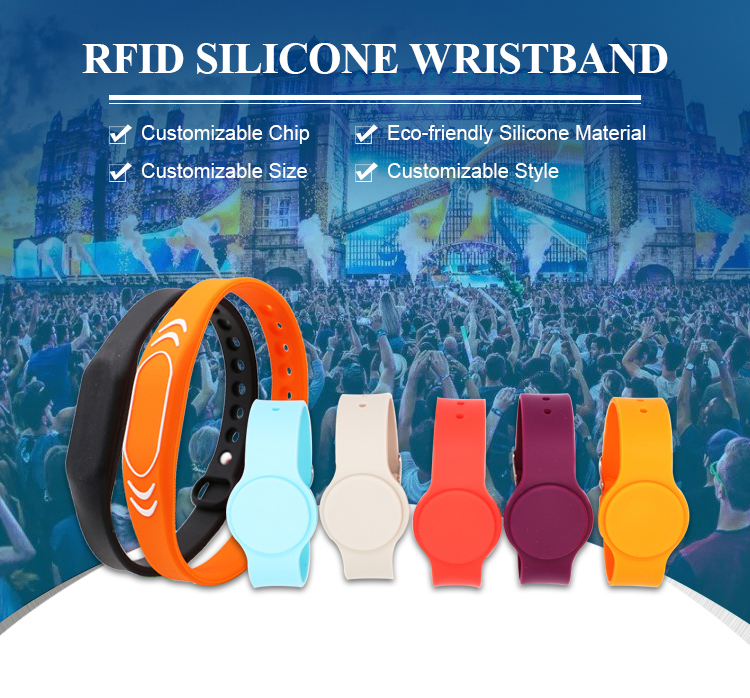 Band Customized NFC Bracelet Rewritable Key wristbands Waterproof Rfid Silicone Wristband