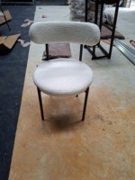 Chaise de salle à manger rembourrée portable avec structure métallique, siège et dossier rembourrés, mobilier ergonomique pour la maison et le bureau