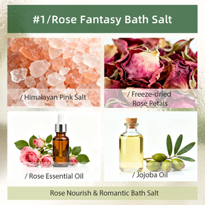 S&Soak <span class=keywords><strong>Sel</strong></span> de bain en cristal d'Himalaya 100% biologique, écologique, de luxe, à marque privée, douze formules, à base de plantes, à la rose - Product Image 2
