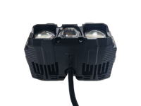 Nouveaux phares antibrouillard universels pour voiture et moto 12V 200W LED avec grille de projecteur à trois lentilles 6000K
