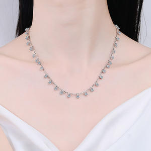 Plateado PT950 Platinum Starry Sky Full Lab-Grown Collar de diamantes para mujeres En stock Cadena de clavícula al por mayor disponible - Product Image 4