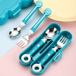 Set di Posate per Bambini Riutilizzabili in Acciaio Inox 316, 2 Pezzi, 6 Pollici, con Custodia - Product Image 1