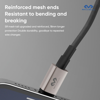Câble de charge rapide Type-C Miccell pour téléphones portables, écouteurs et appareils photo, 2,4 A 5 V, blindage en nylon tressé, plusieurs options de longueur