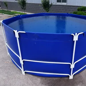 Kunden spezifische umlaufende Aquakultur systeme PVC-Fisch farm tanks für den Innenbereich PVC-Aquarium mit Stahlrahmen in großer Größe