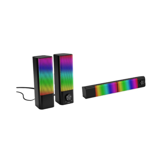 Factory Private Mold Colorful Lighting Desktop Speaker, Magnetic Sound bar Bluetooth USB2.0 Home Game Computer Speaker