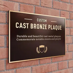 Placche commemorative della placca di memoria in bronzo all'ingrosso per esterni placca commemorativa personalizzata in ottone 3d rngraving personalizzata