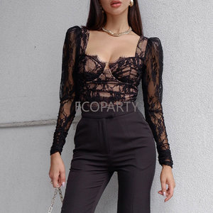 Femmes été Crop hauts Bandage débardeur avec dentelle noire sans manches <span class=keywords><strong>Sexy</strong></span> t-shirt Style décontracté <span class=keywords><strong>Tumblr</strong></span> inspiré pour les dames - Product Image 3
