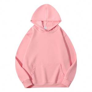 High Quality Oversized Unisex Hoodies No <b>Strings</b> Blank Custom LOGO Plain 100% Cotton Mens Hoodies - Product Image 2