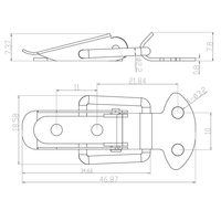 Boîte à outils à bouche plate pour bagages noirs loquet de verrouillage à ressort loquet de boîte en métal robuste petit loquet en acier inoxydable
