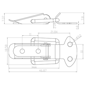 काले सामान फ्लैट मुंह उपकरण बॉक्स स्प्रिंग लॉक लैच भारी शुल्क धातु बॉक्स लैच स्टेनलेस स्टील छोटे लैच - Product Image 6