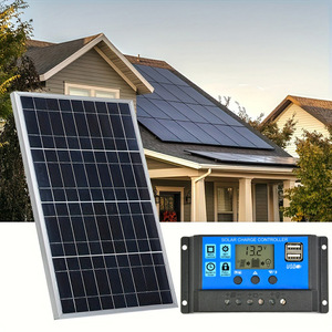 แผงโซลาร์เซลล์โมโนคริสตัลไลน์ 10W 12V 18V พร้อมตัวควบคุมสำหรับใช้ในบ้านและยานพาหนะ - Product Image 1