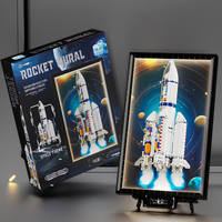 Série Aérospatiale Space Odyssey, Peintures Murales de Fusées, Modèle de Blocs MOC, Peintures 3D sur Blocs de Construction, Décoration, Ensemble de Jouets Blocs pour Enfants 23020