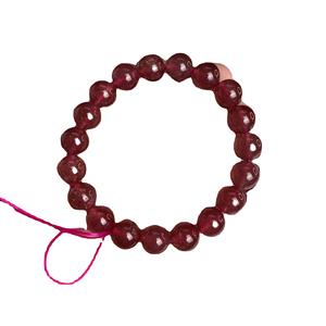 Starlight Bracelet manchette en argent tibétain naturel cerise rouge fraise Onyx Ancre de fleur de pêcher en cristal perlé - Product Image 5