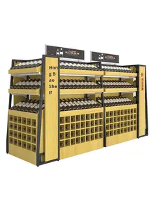 होंगबाई सुपरमार्केट लाल और सफेद शराब प्रदर्शन रैक लकड़ी कैबिनेट 4 परतें 2000-3000 मिमी - Product Image 3