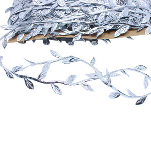 Bandes de feuilles de soie Meng Weihe 200m, feuilles artificielles or et argent, guirlandes pour décorations de mariage, accessoires extérieurs, décoration intérieure - Product Image 5