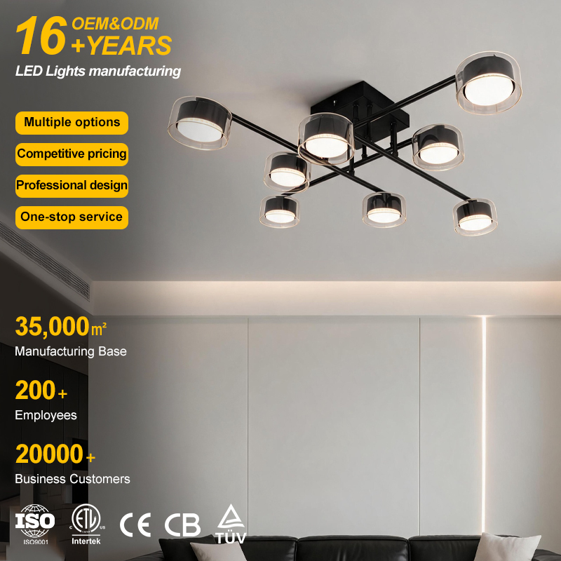 Hot Selling Modern Creative Simple Suitable for Living Rooms Bedrooms Having CE Certification 2-8 Light Bulbs Led Ceiling Light